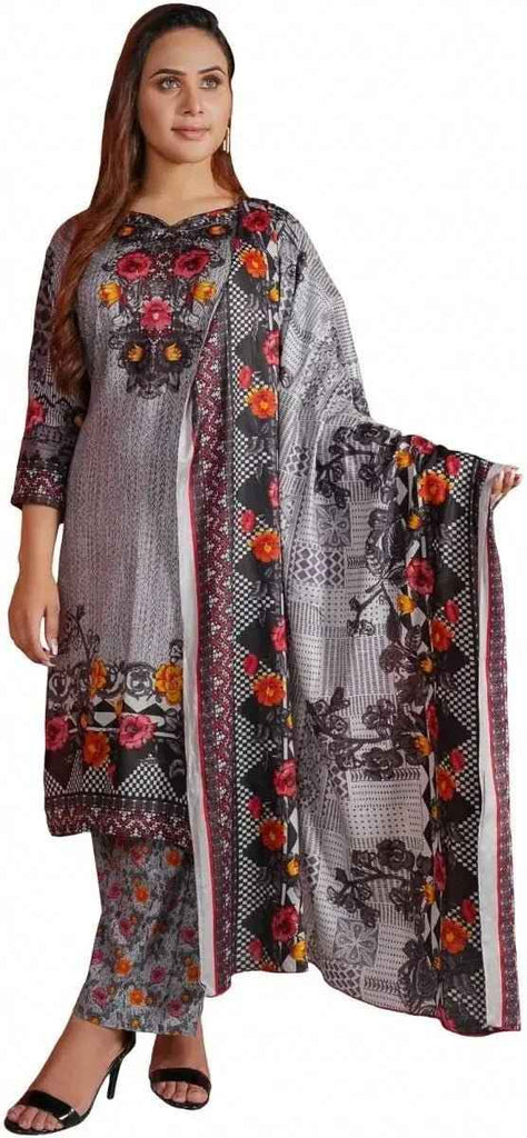 IshDeena Ready to Wear Embroidered Linen Pakistani Dresses for Women Shalwar, Kameez with Dupatta - Three Piece Set