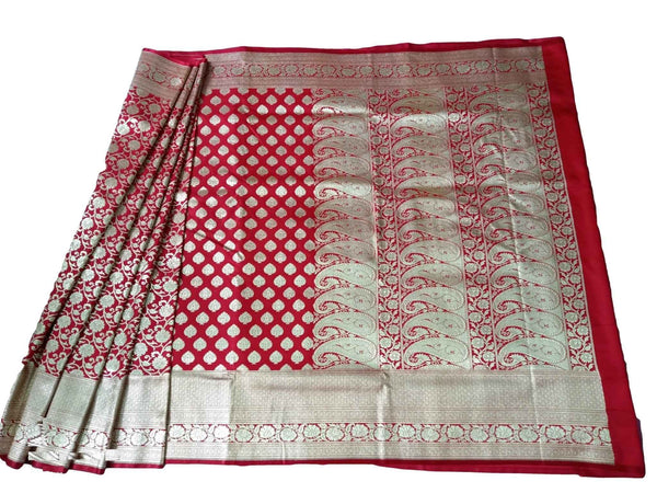 Sari - Handloom Art and Cotton Silk Saris Indian Ethic Traditional Wear (Marooon-Weaved-sr1, Handloom Art Silk)