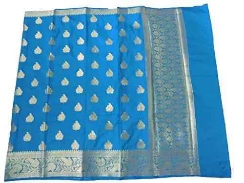 Sari - Handloom Art and Cotton Silk Saris Indian Ethic Traditional Wear (Sky Blue-Weaved-sr2, Art Silk)